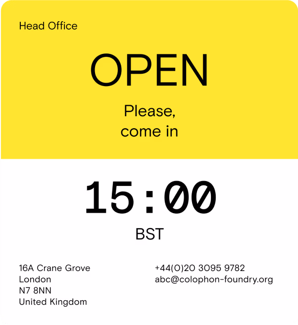 Colophon design element