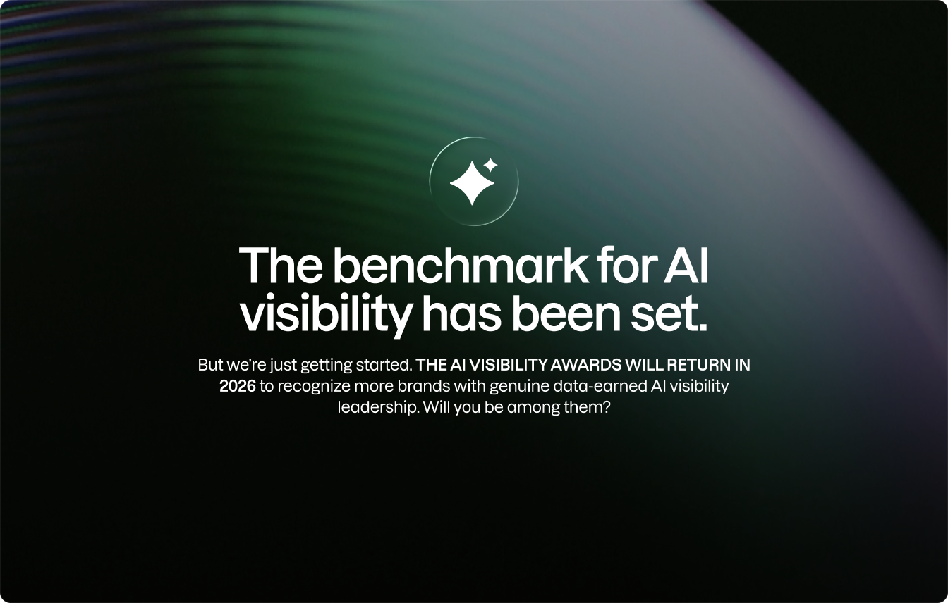 Detail from the AI Visibility Index interface with a circular star mark on a dark background.
